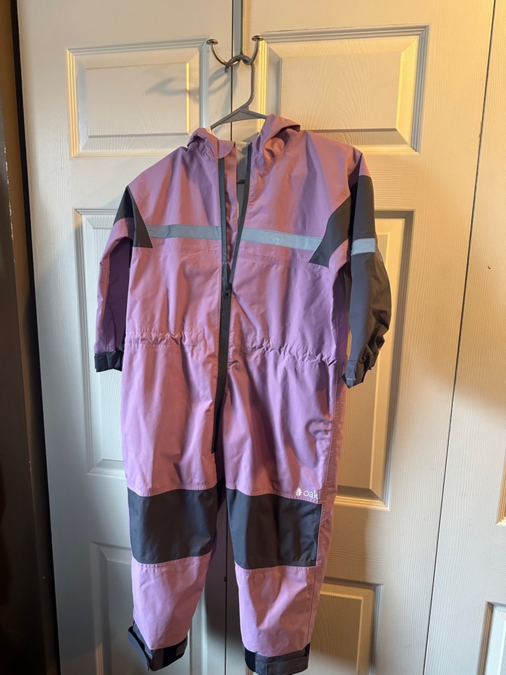 Oaki Purple and Gray One-Piece rainsuit